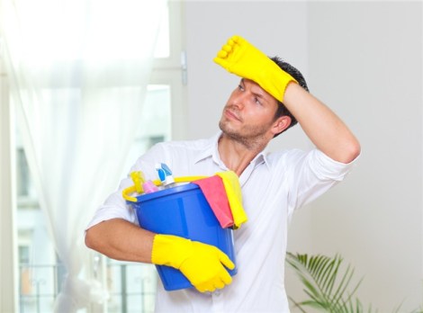 man-cleaning