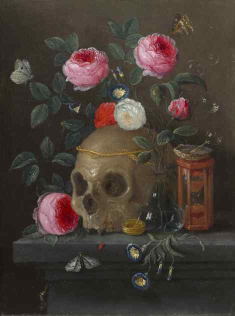 Jan van Kessel (Flemish, 1626 - 1679 ), Vanitas Still Life, c. 1665/1670, oil on copper, Gift of Maida and George Abrams